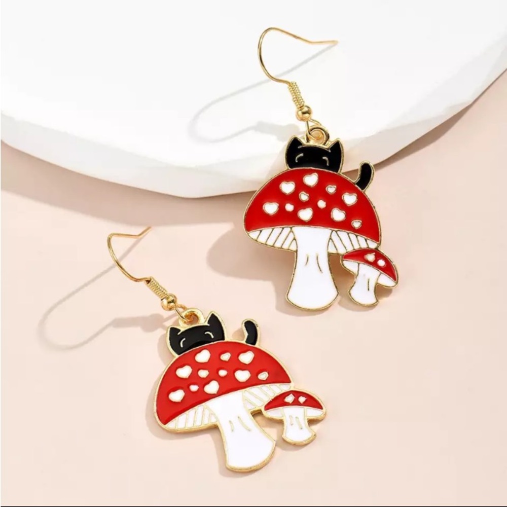 Brand New Red Mushroom Earrings Gift for Girlfriend Gift for Daughter